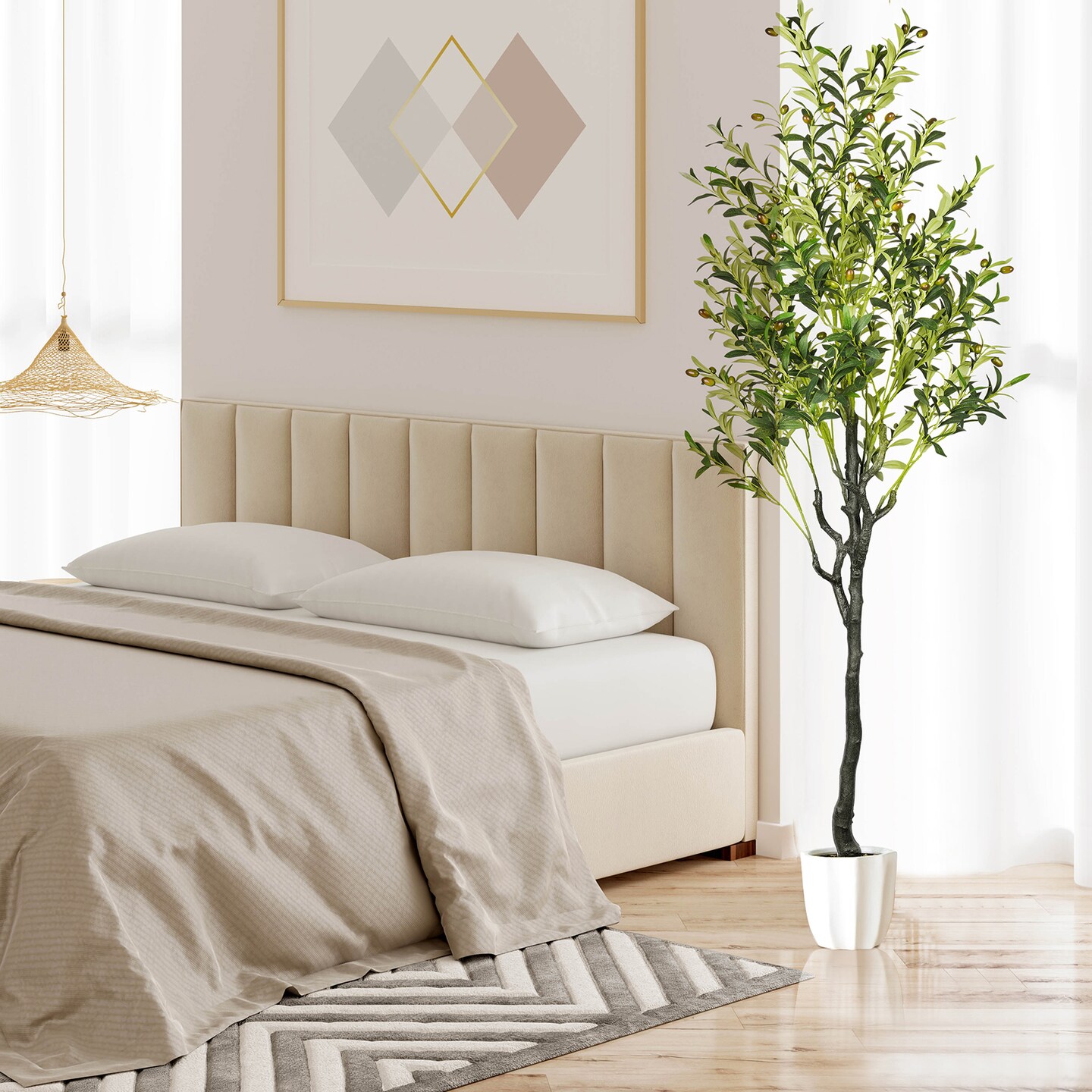 72&#x27;&#x27; Artificial Olive Tree Tall Fake Plants Suitable for Modern Living Rooms