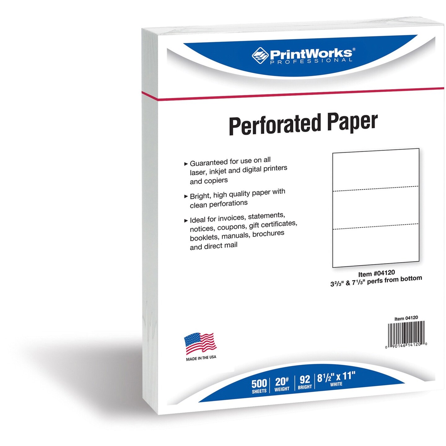 Paris Business Forms Perforated Copy Paper 8 1/2x11 White 20 LB One ...