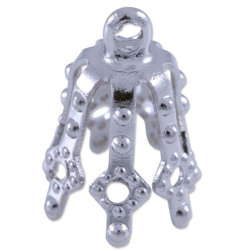 Bell Caps Jewelry Findings - 12mm Silver Color (10-Pcs)