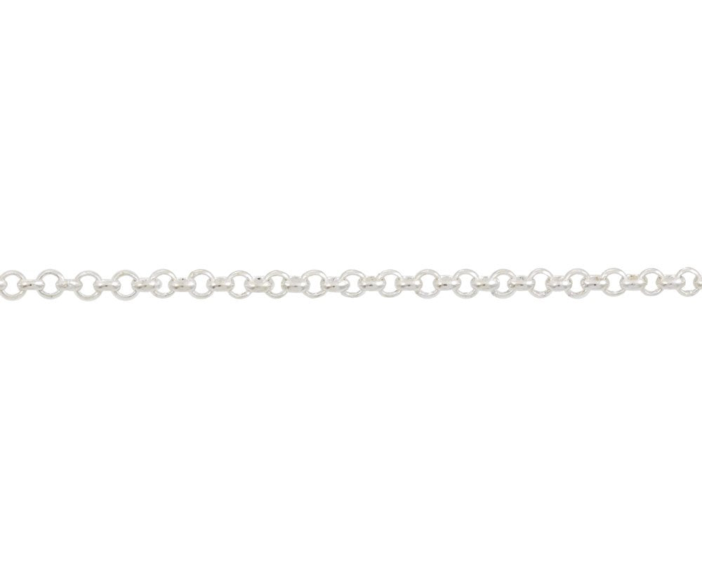 JewelrySupply Rolo Link Chain 2mm Silver Plated (Foot)