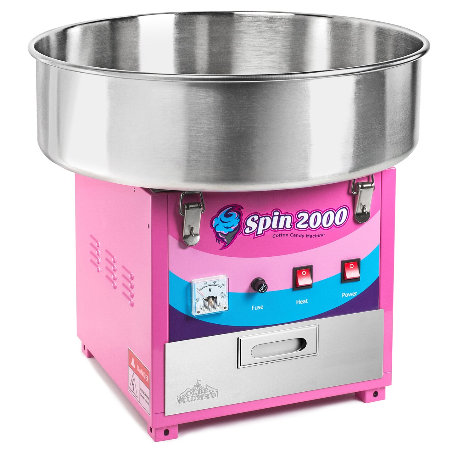 Olde Midway Cotton Candy Machine and SPIN 2000 Electric Candy Floss Maker - SPIN 2000, Commercial-Grade