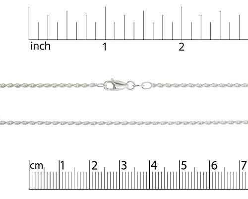 JewelrySupply Rope Chain Diamond Cut 1.7mm 16" Sterling Silver (1-Pc)