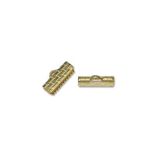 JewelrySupply Ribbon Clamp with Loop 16x7.5mm Gold Color (Package of 2)