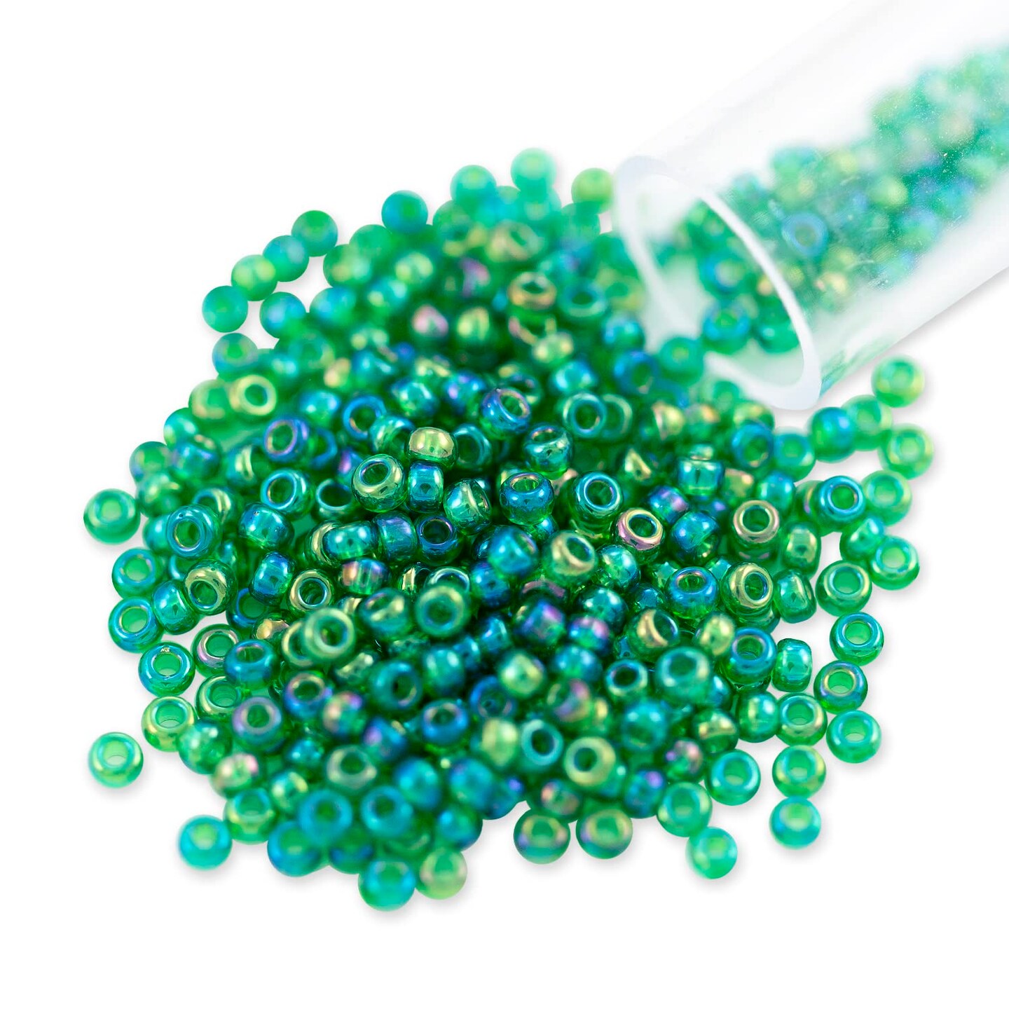 Miyuki Round Rocaille Seed Bead 11/0 Transparent Green AB
