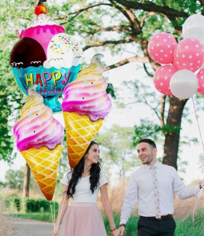 3 PCS 37 Inches Ice Cream Balloons Set