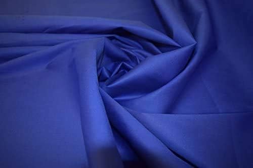 FabricLA Stretch Cotton Poplin Fabric - 60&#x22; Inch Wide by The Yard | Use for Skirts, Shirts, Dresses, Blouses - Royal Blue