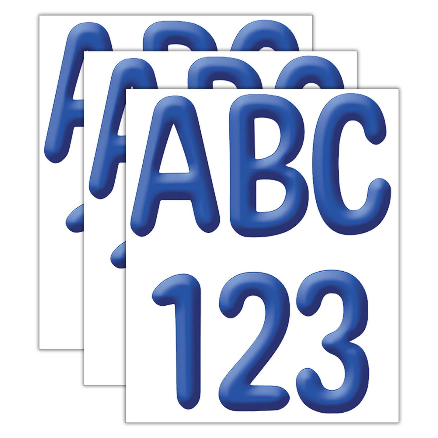 Color My World - Solid Blue 4&#x22; Deco Letters, 180 Per Pack, 3 Packs