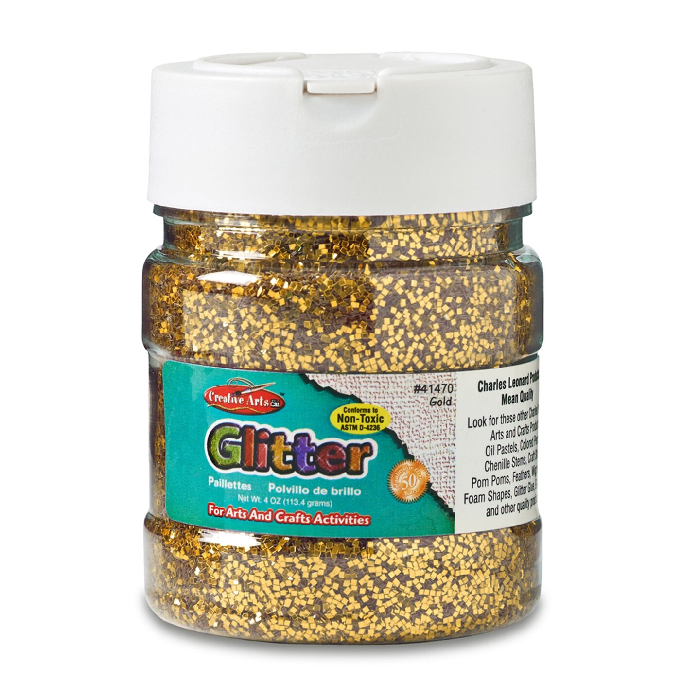 Creative Arts&#x2122; Gold Glitter 4 oz. Jar, Pack of 6