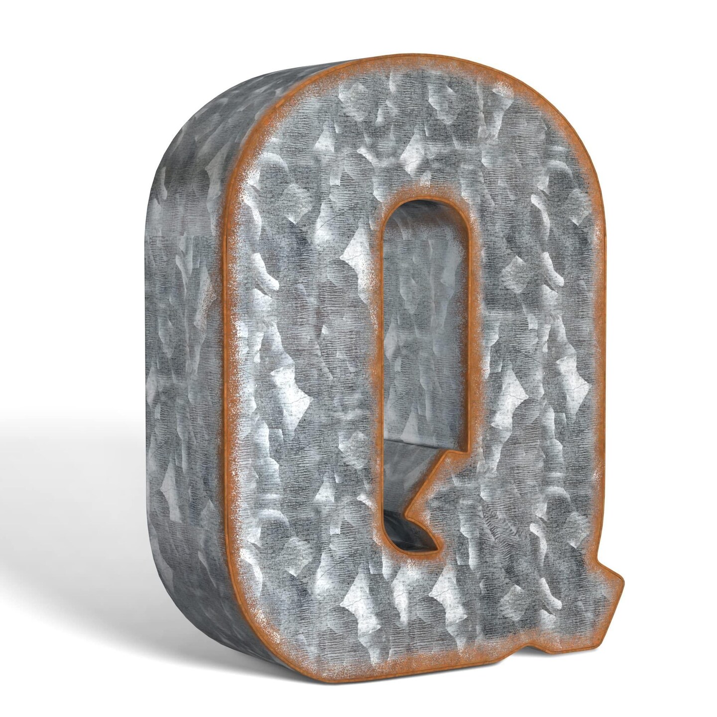 Galvanized Metal Letters for Wall Decor   3D Letter Q for Hanging or Freestanding   Unique Blend of Rustic Vintage Western and Industrial Styles   Fits for Living Room Lobby Kitchen Bedroom Decoration