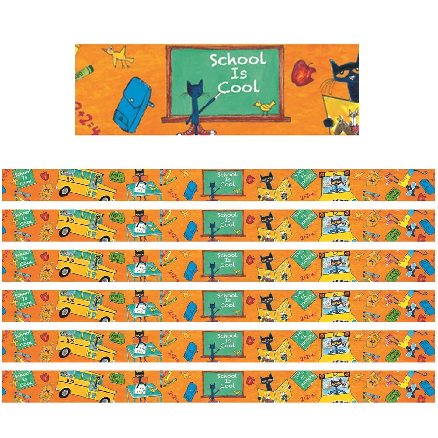 Pete the Cat&#xAE; School is Cool Spotlight Border, 35 Feet Per Pack, 6 Packs