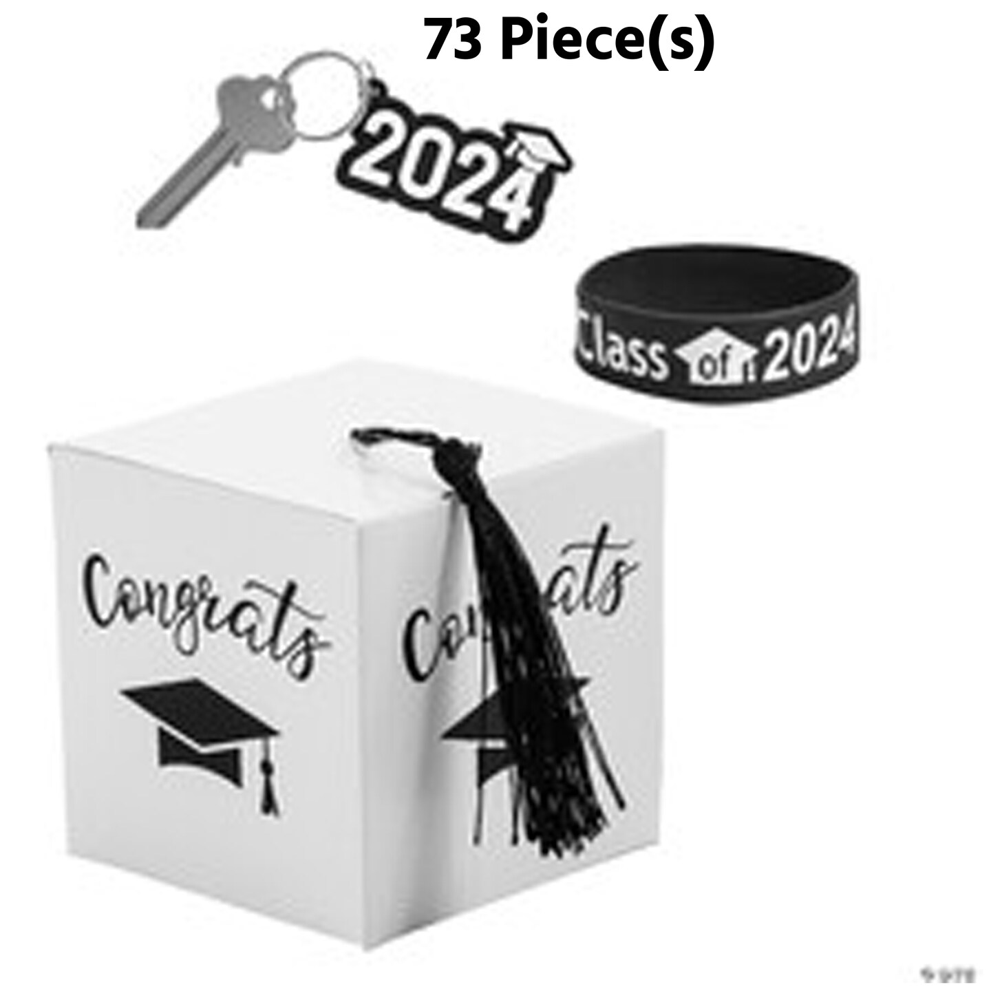 2024 Graduation Party White Favor Boxes with Black Tassel & Favors Kit