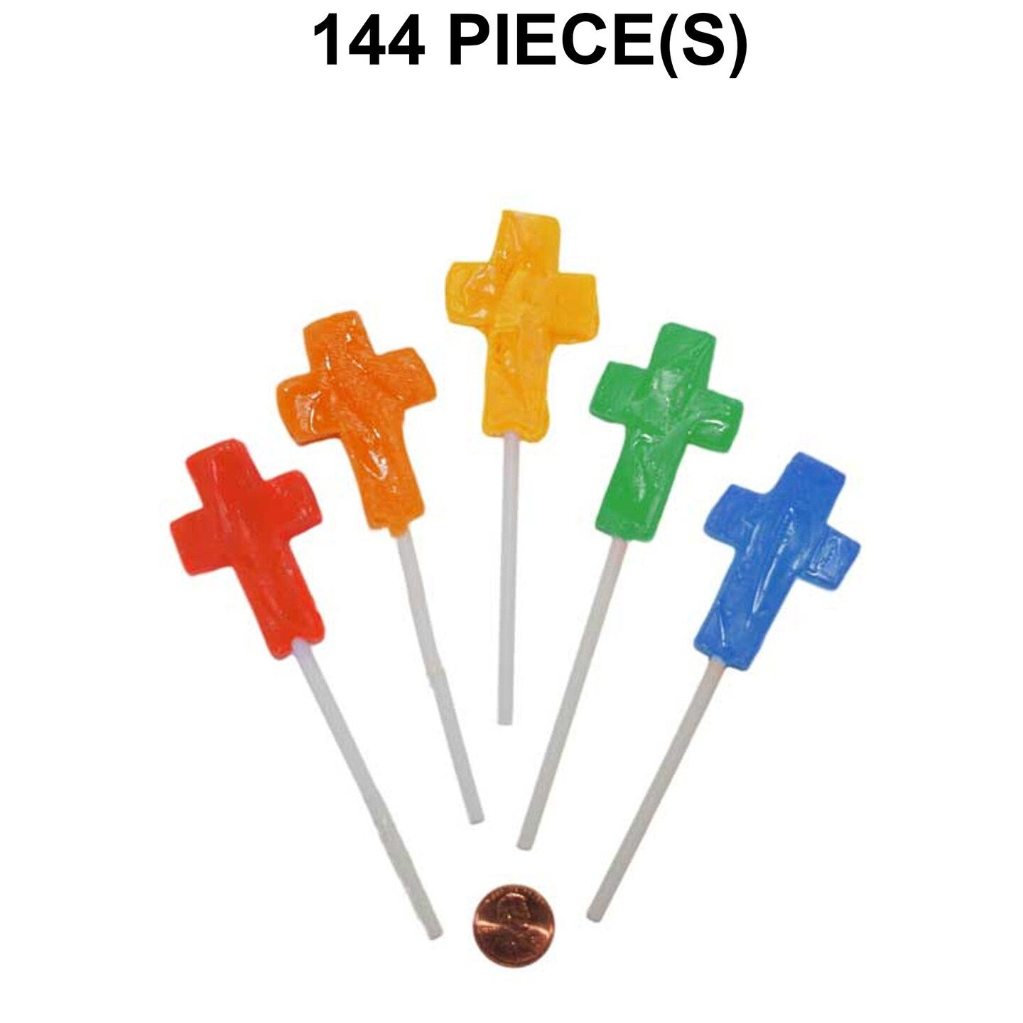 Bulk 144 Pc. Mini Cross-Shaped Lollipops