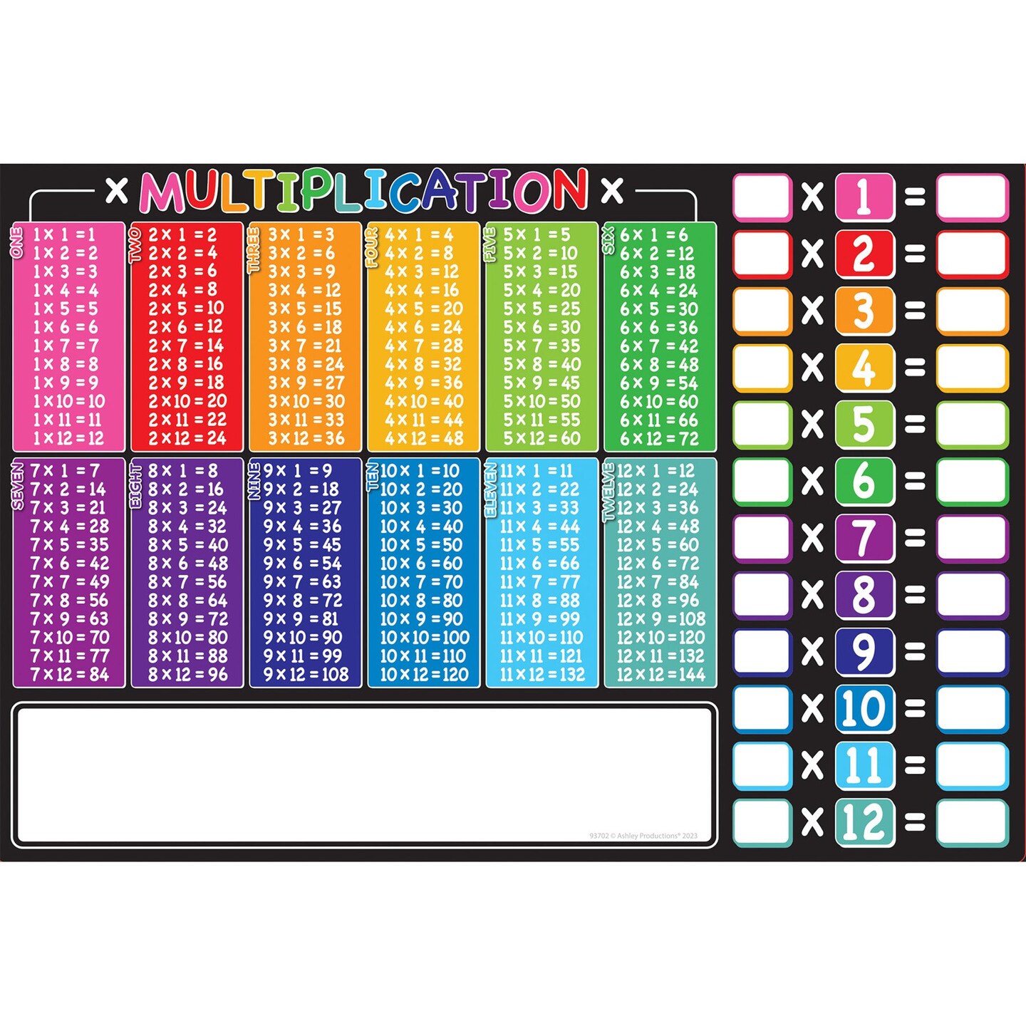 Placemat Studio&#x2122; Smart Poly&#xAE; Multiplication Tables Learning Placemat, 13&#x22; x 19&#x22;, Single Sided, Pack of 10