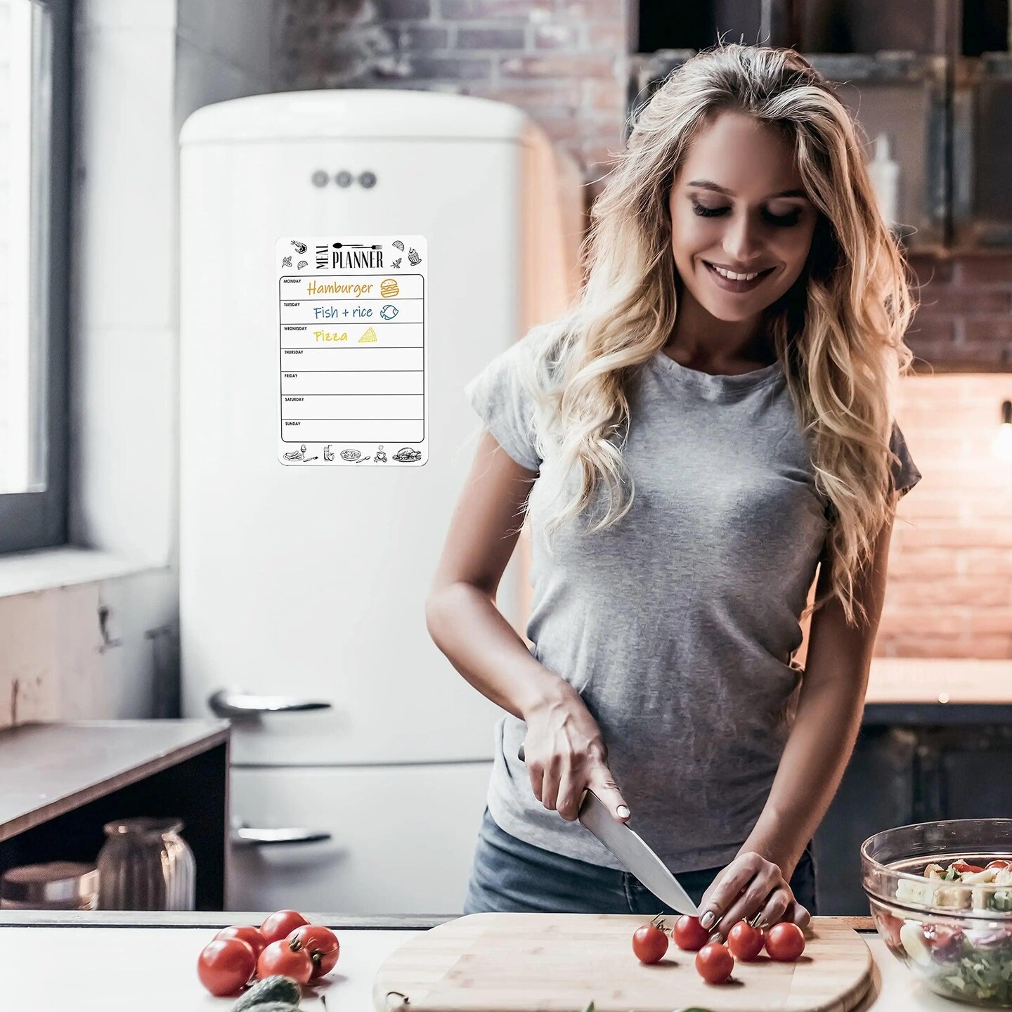 Magnetic Meal Planner for Refrigerator Dry Erase A4   Magnet Weekly Menu Board for Fridge   Magnetic Menu White Board   Fridge Meal Planner Magnet   Meal Planner Dry Erase Board