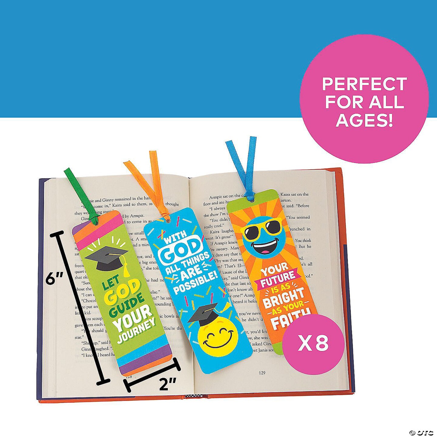 2&#x22; x 6&#x22; Religious Elementary School Graduation Cardstock Bookmarks - 24 Pc.