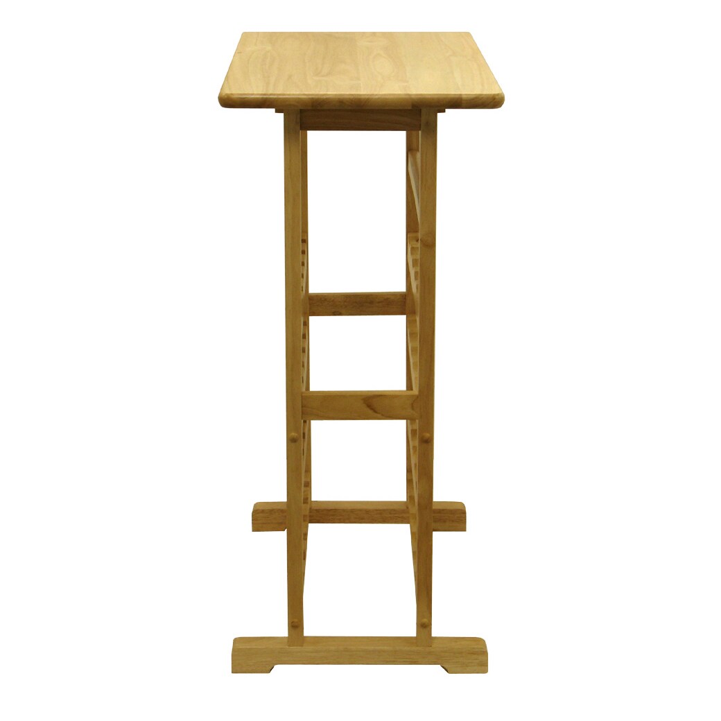 Contemporary Home Living 35.5&#x22; Natural Unique Rectangular Shaped Top 24-Bottle Wine Rack