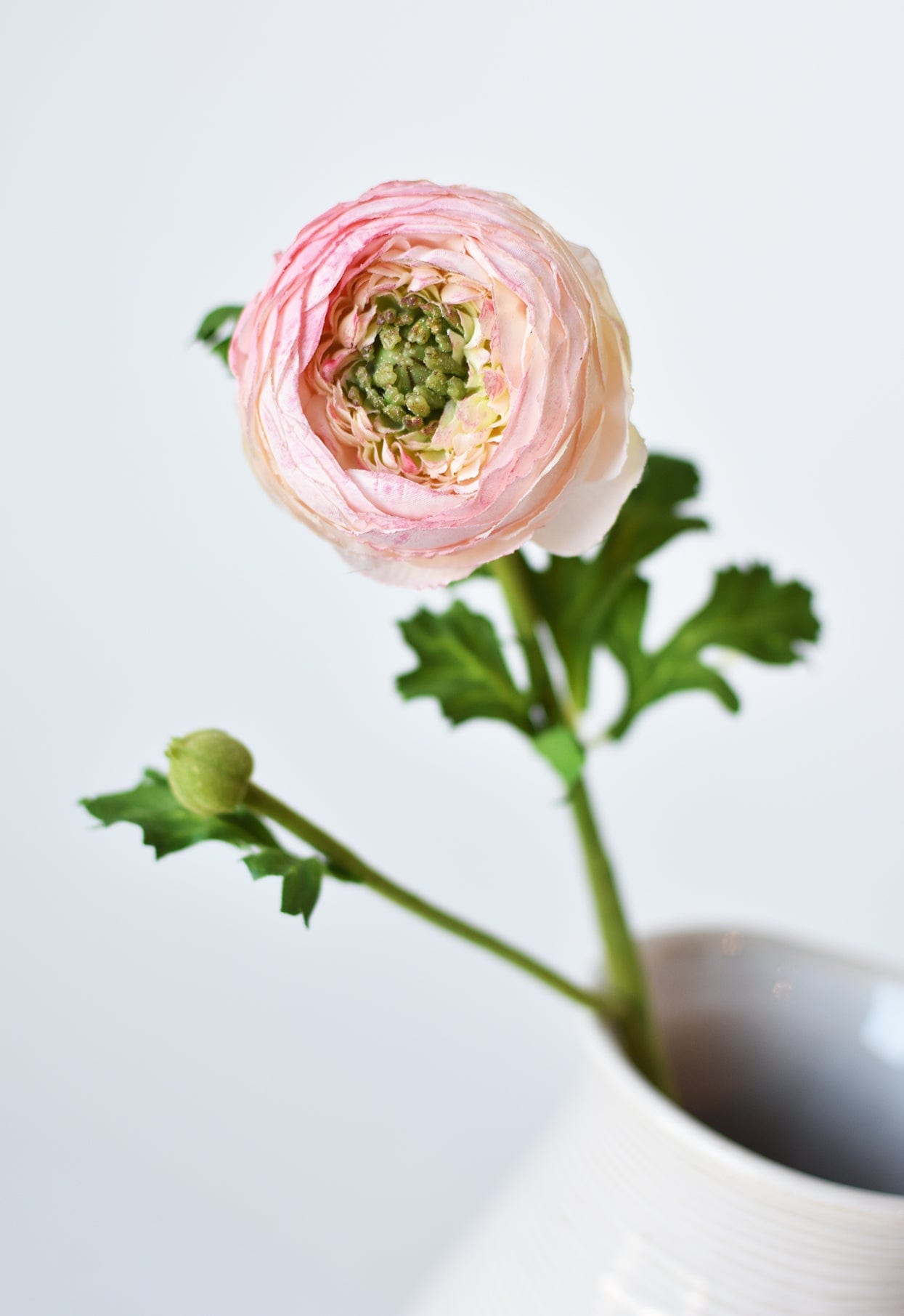 13&#x22; Faux Blush Ranunculus Stem