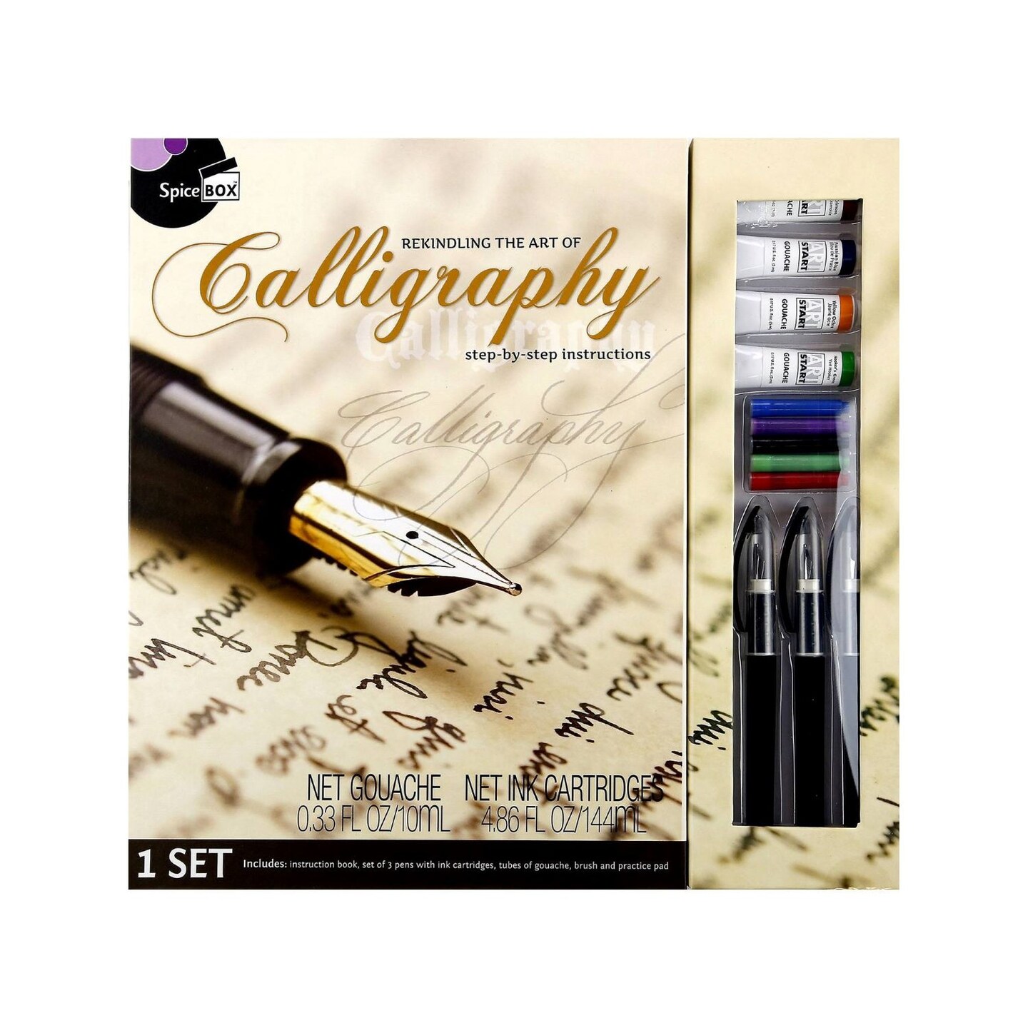 SpiceBox Masterclass Calligraphy Writing Set Instruction Guide Pens and Ink