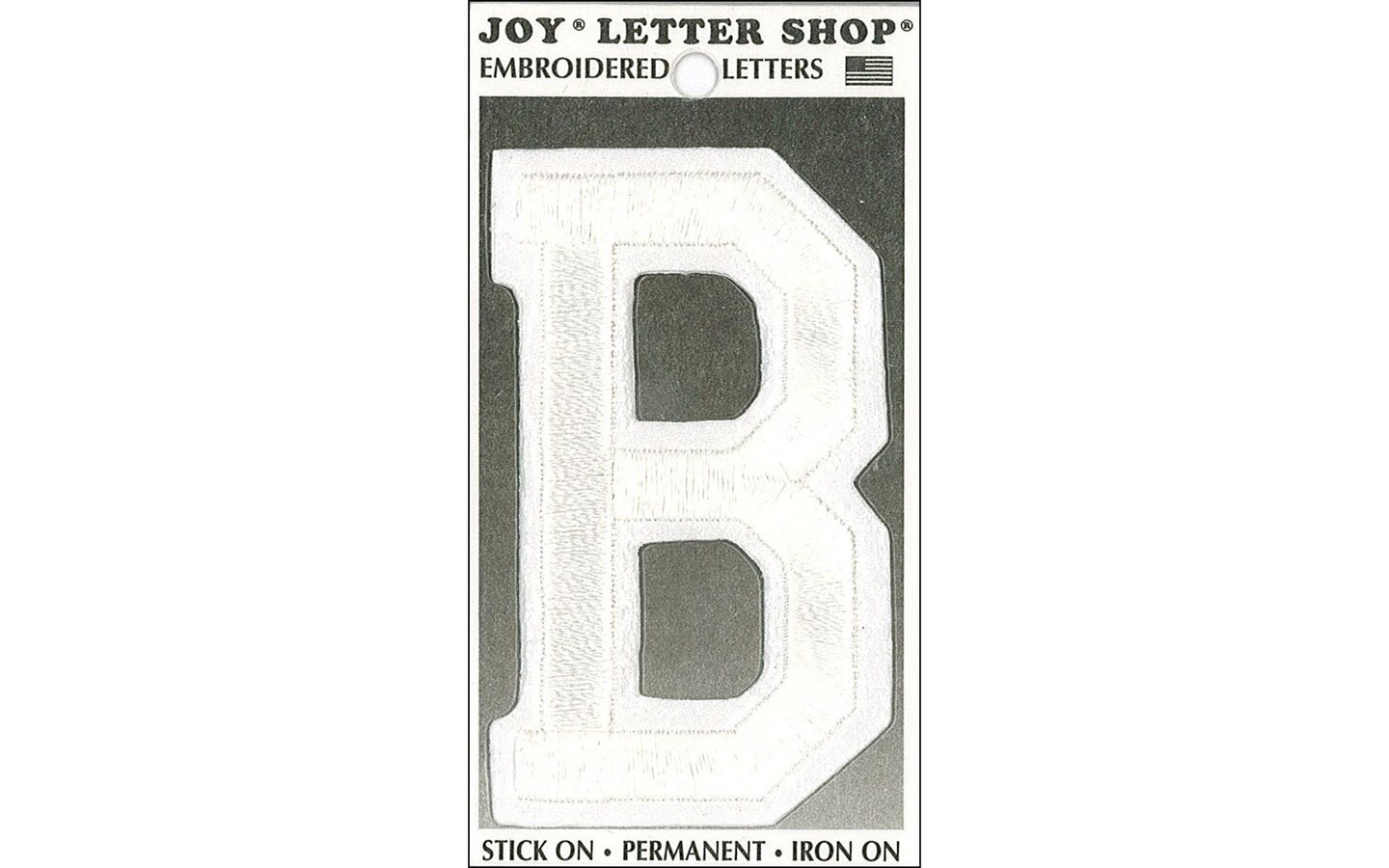 Joy Applique Letter Iron On Varsity 3" White B | Michaels