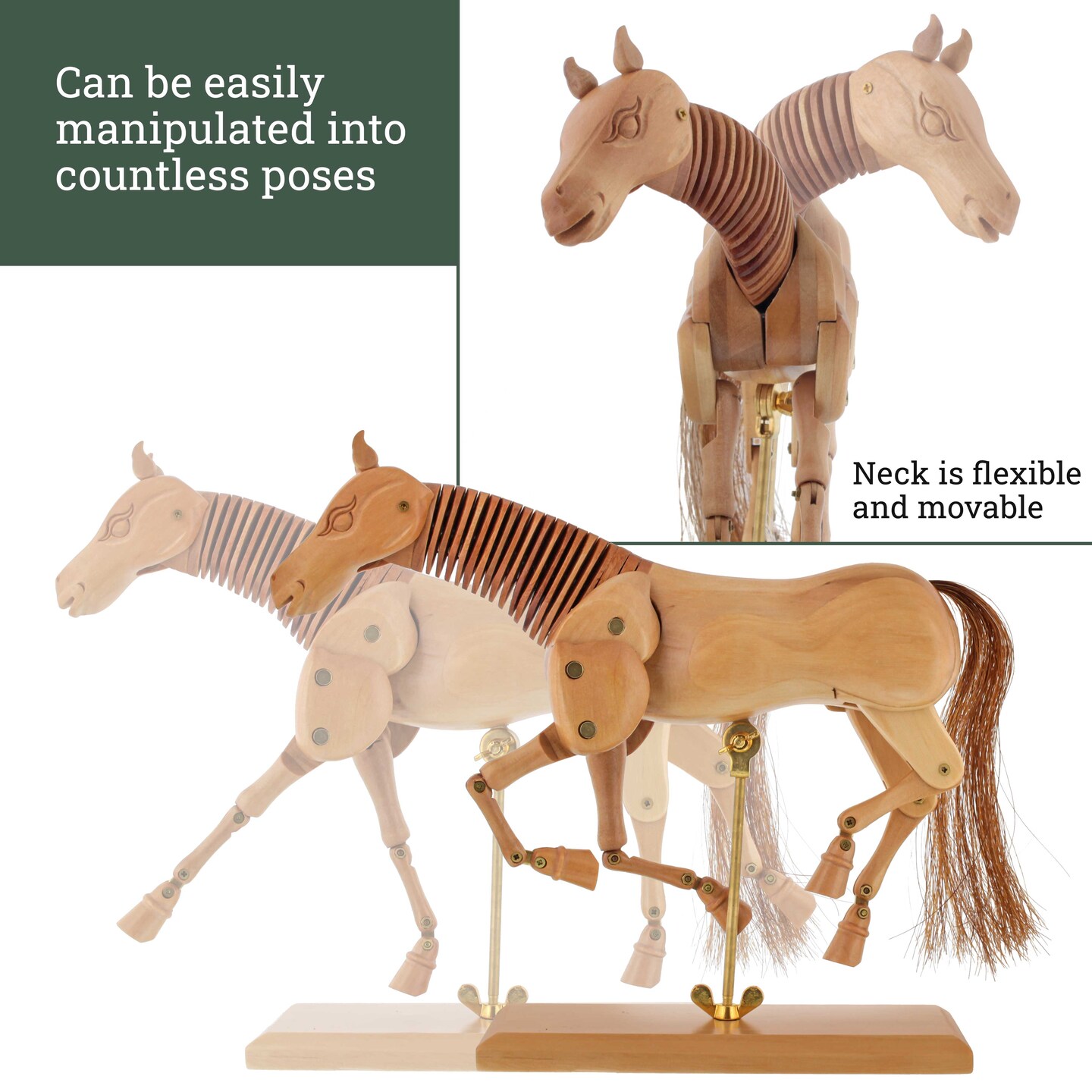 Wooden Horse Artist Drawing Manikin Articulated Mannequin (8" Horse