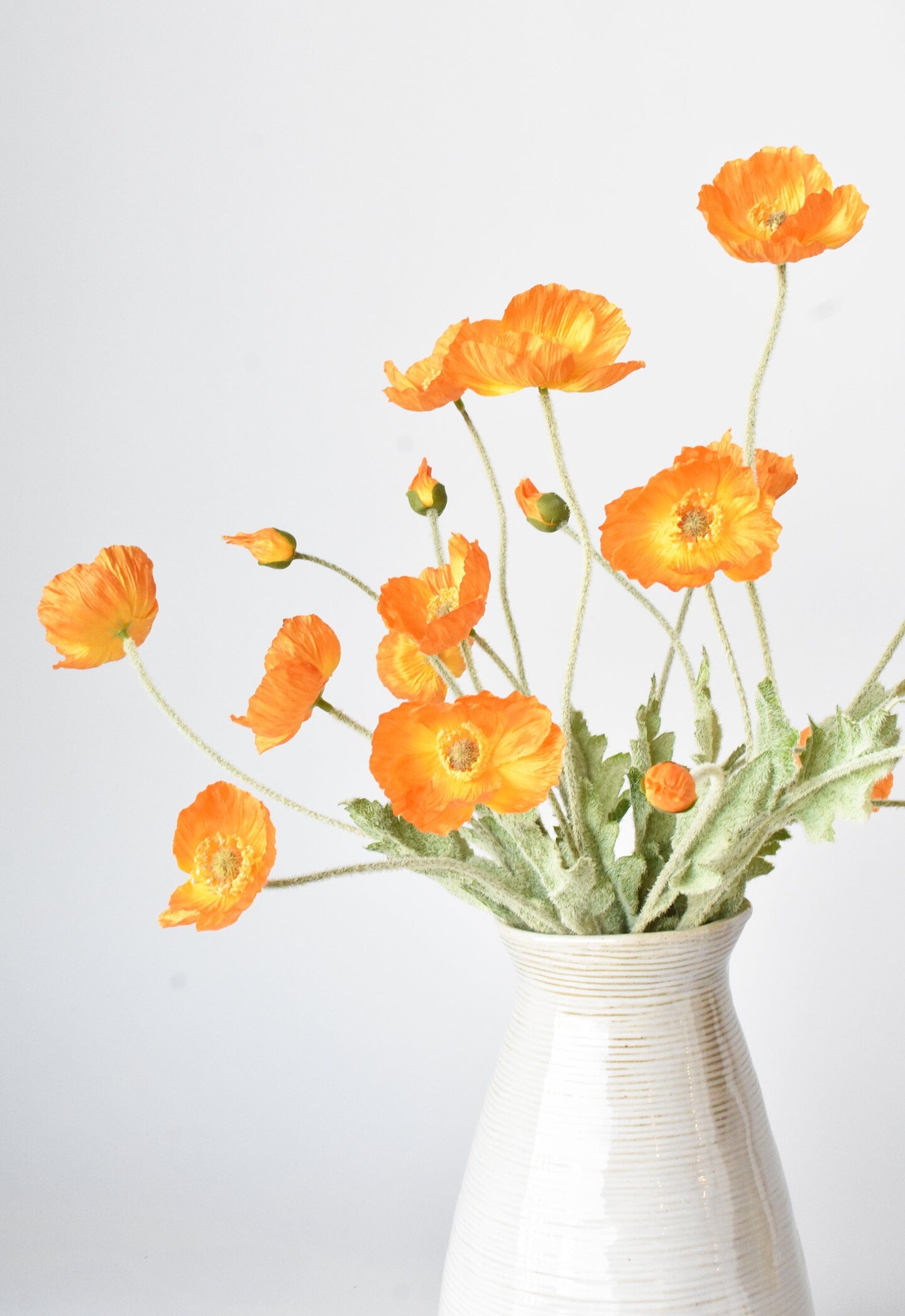 24&#x22; Faux Orange Poppy Stem