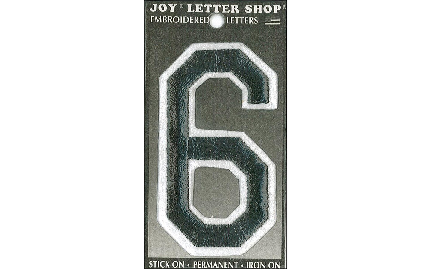 Joy Applique Letter Iron On Varsity 3" Black 6 | Michaels