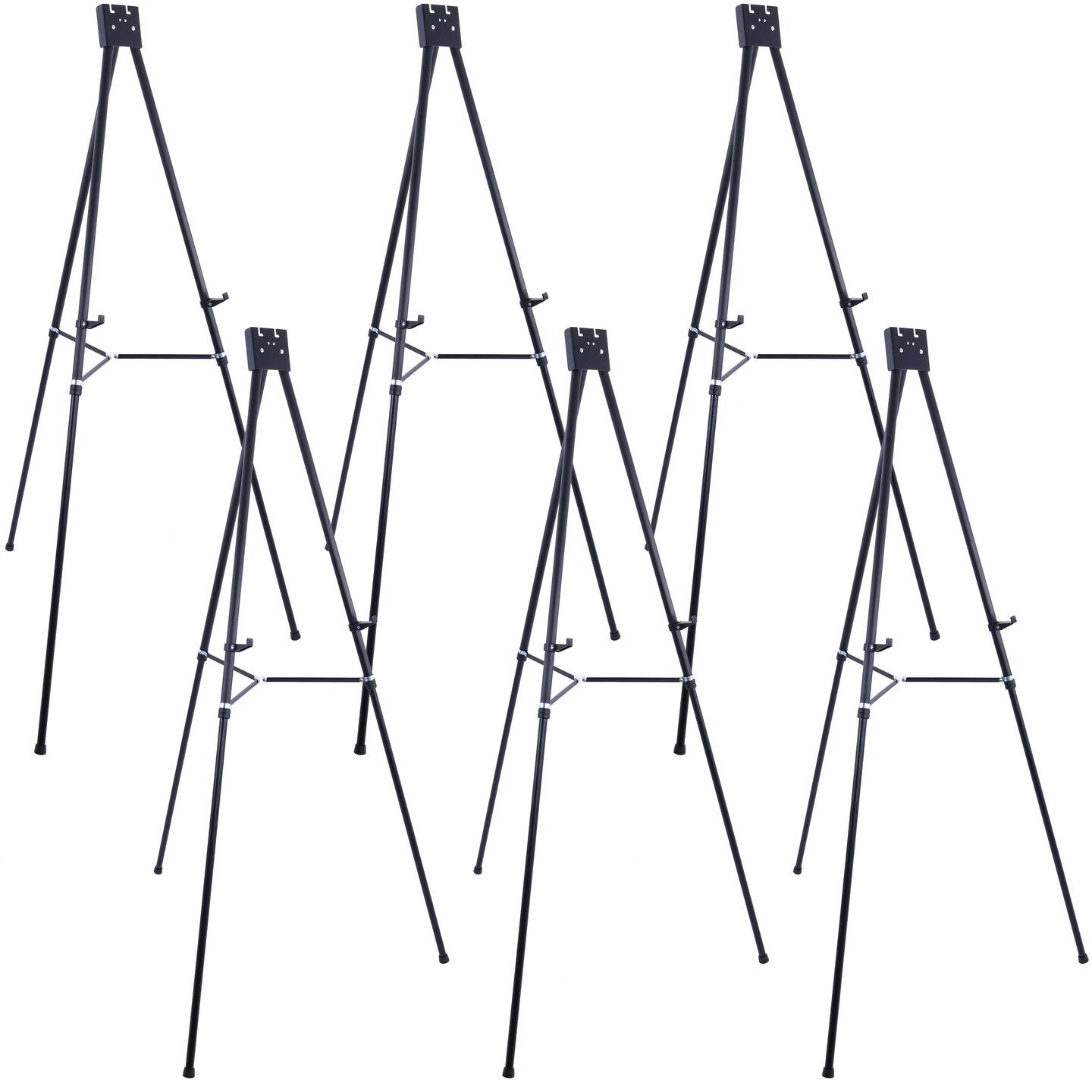 70" High Showroom XL Aluminum Display Easel (Pack of 6) Heavy Duty Extra Large Black