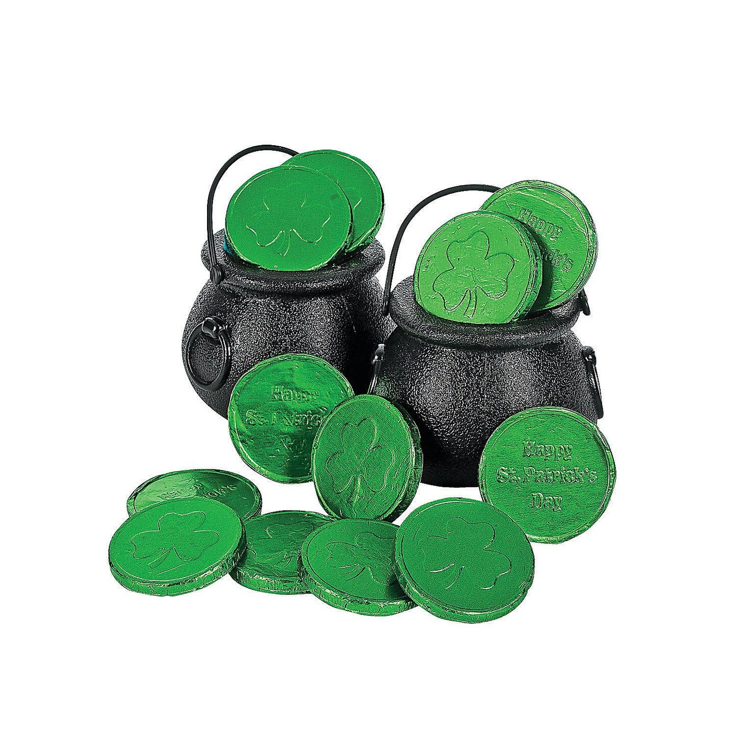 Fun Express Candy Kettles for St. Patrick&#x27;s Day (Set of 12) Great for Leprechaun Pots of Gold