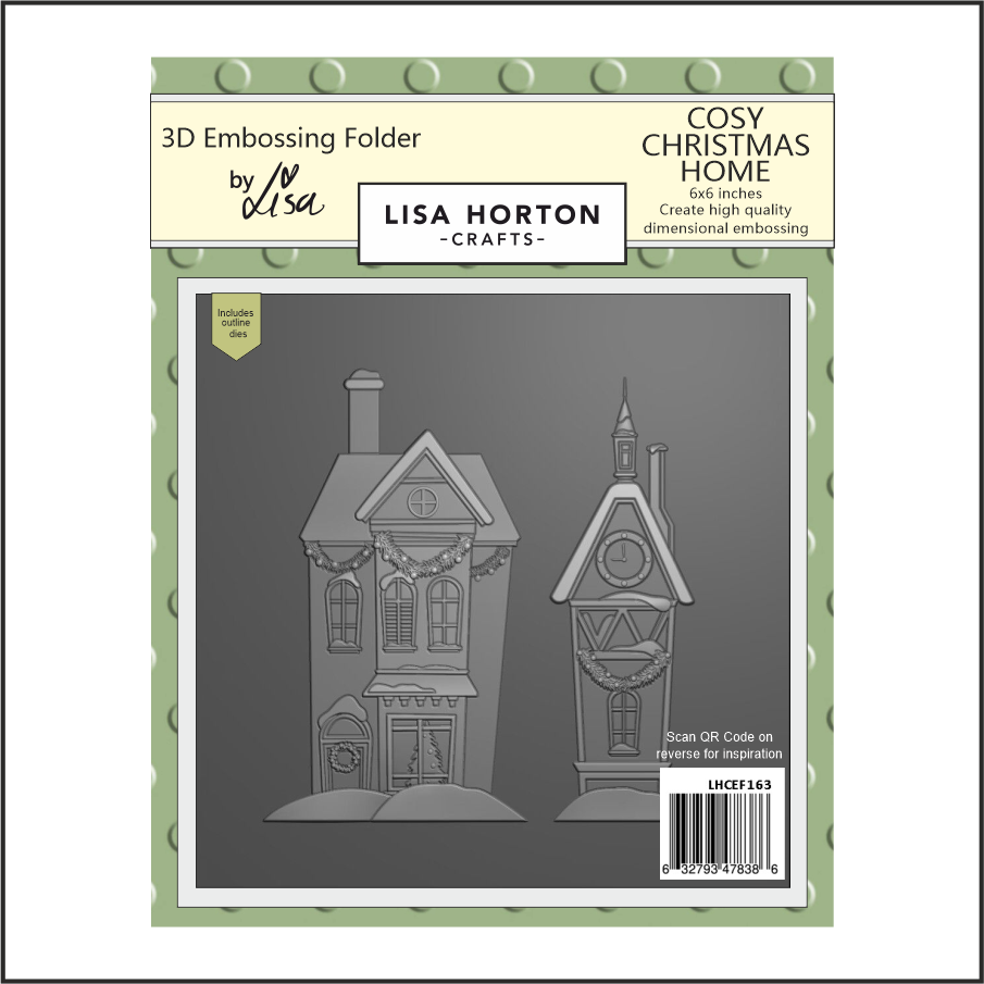 Lisa Horton --That Craft Place Lisa Horton Crafts Cosy Christmas Home 6x6 3D Embossing Folder &#x26; Dies