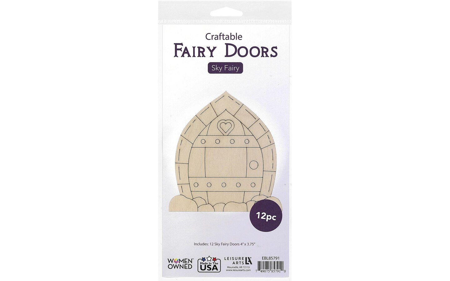 EBL Wood Fairy Garden Door 4&#x22; Sky 12pc