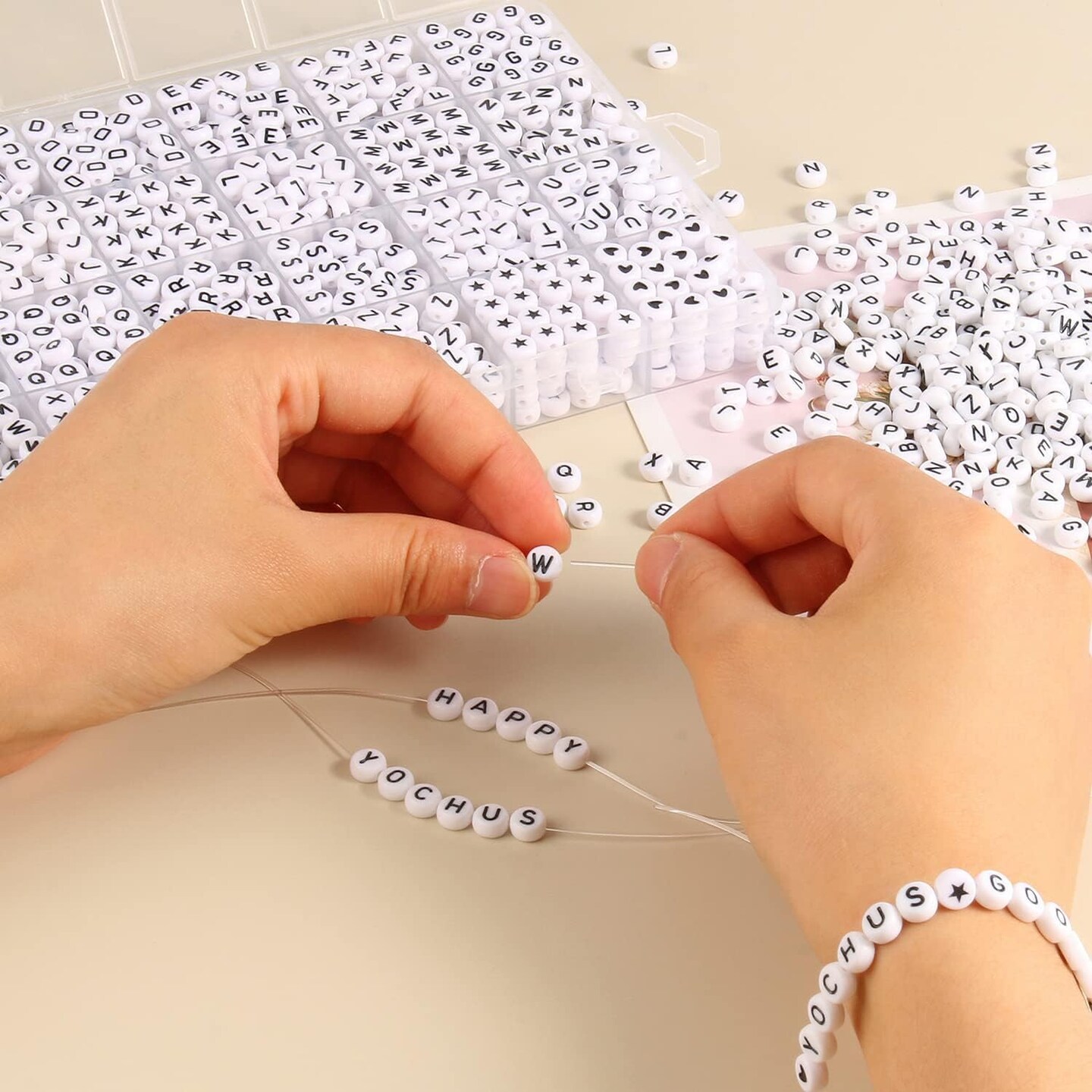 Clay Bead String, 0.8mm*100M Clear Elastic String Cord for Bracelet, Beading and Jewelry Making, Stretchy String for Clay Beads, Bracelet Charms, Pony Beads, Stone Beads