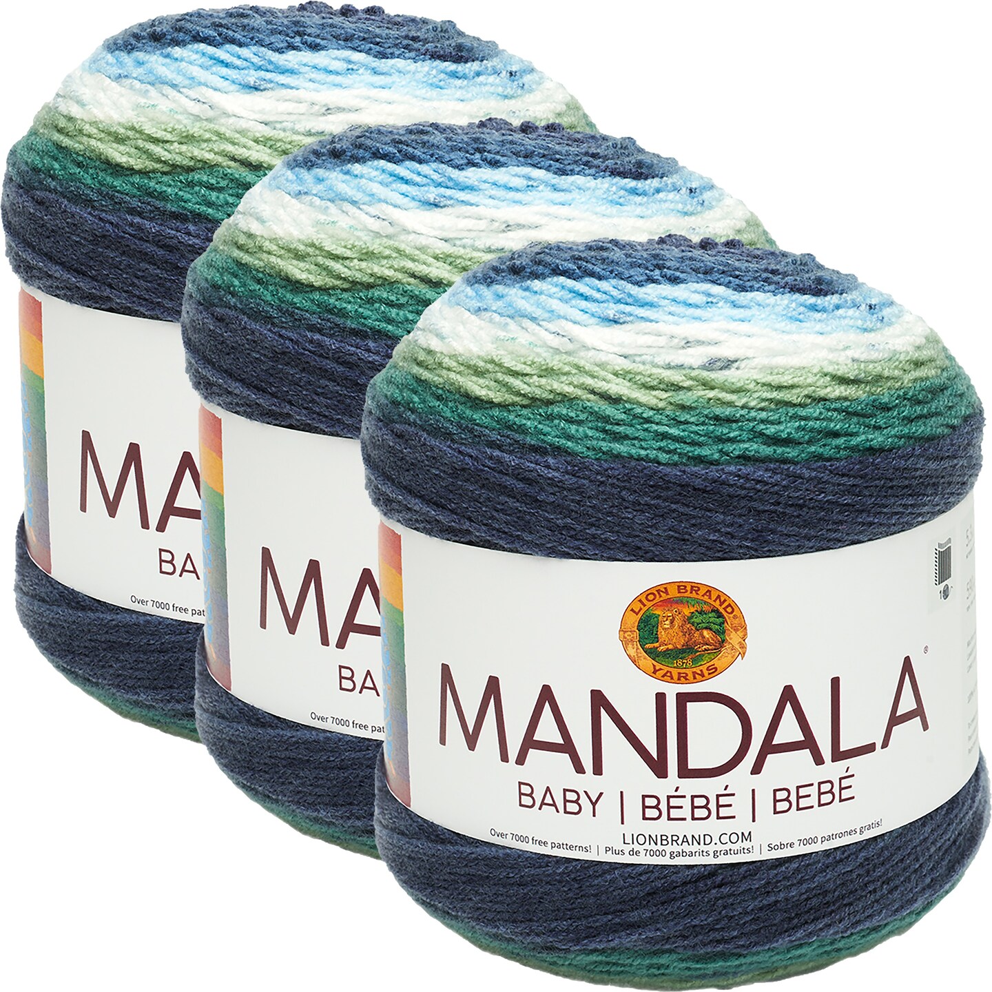 (3 Pack) Lion Brand Mandala Baby Yarn - Echo Caves