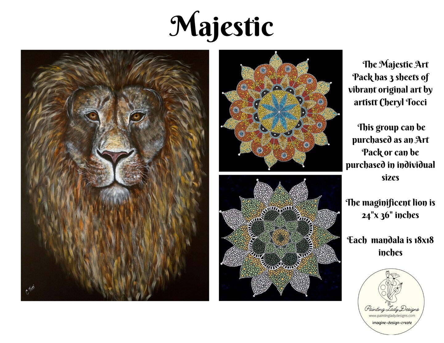 Beautiful Mandala Dot Design  - Two 18x18  Art Papers for Decoupage, Crafting and Mixed Media