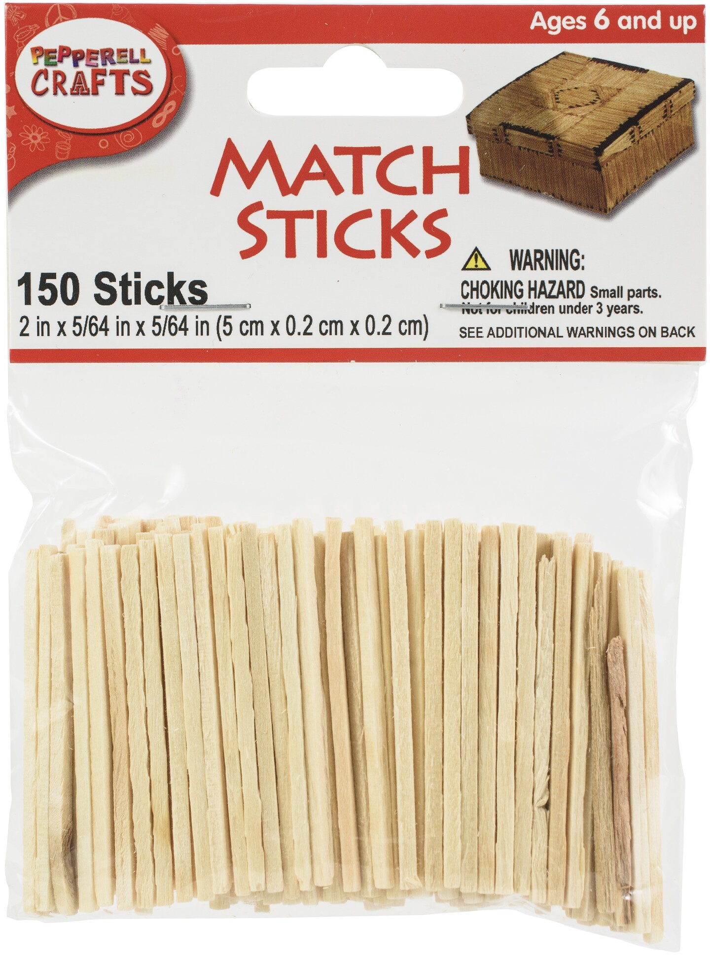 Pepperell Crafts Match Sticks 150/Pkg-2&#x22;X0.08&#x22;