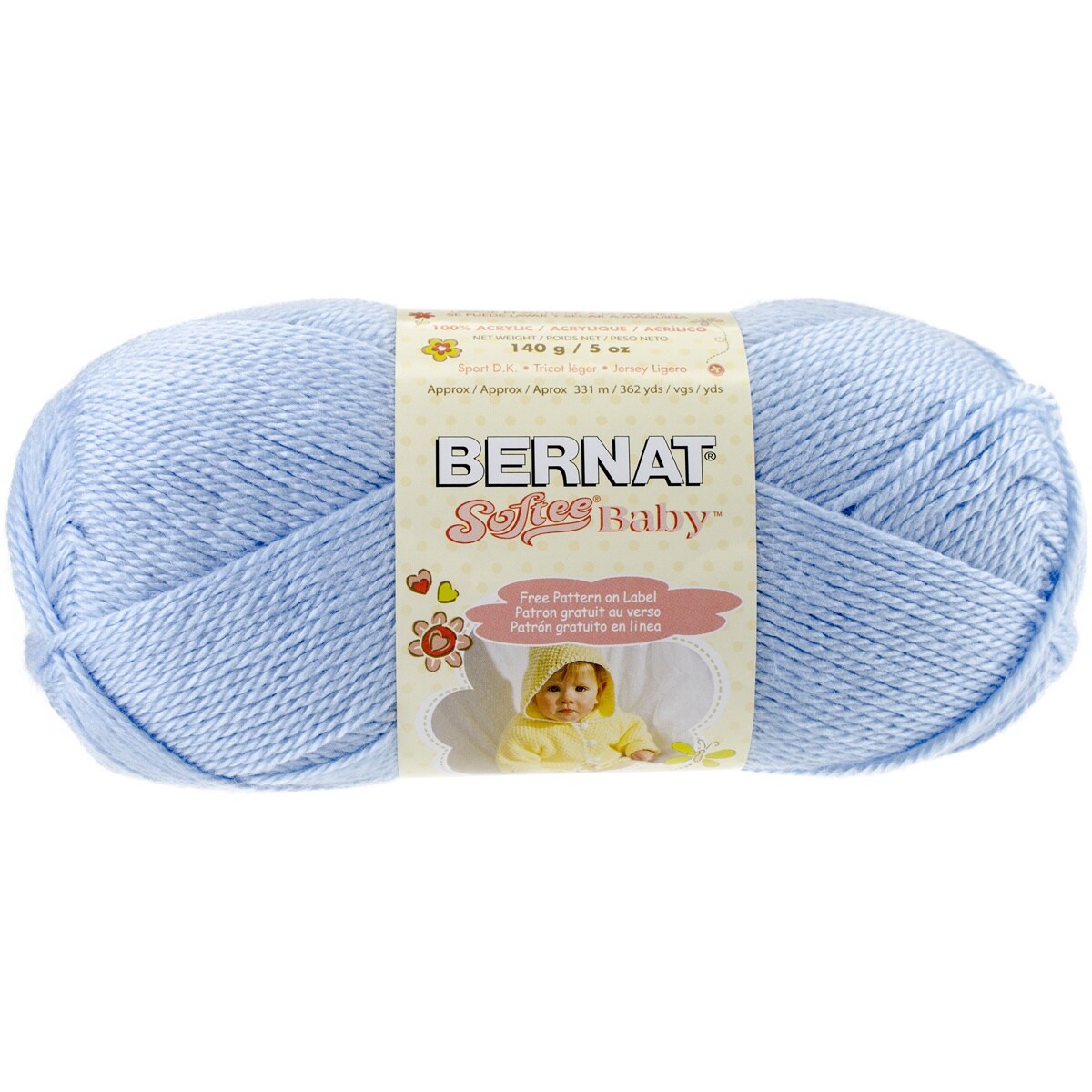 Bernat Softee Baby Pale Blue Yarn 3 Pack of 141g/5oz Acrylic 3 DK (Light) - 362 Yards Knitting/Crochet