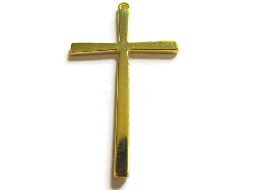 2 61x36mm Large Gold Cross Pendant Zinc Alloy Cross Big Christian Cross Charm