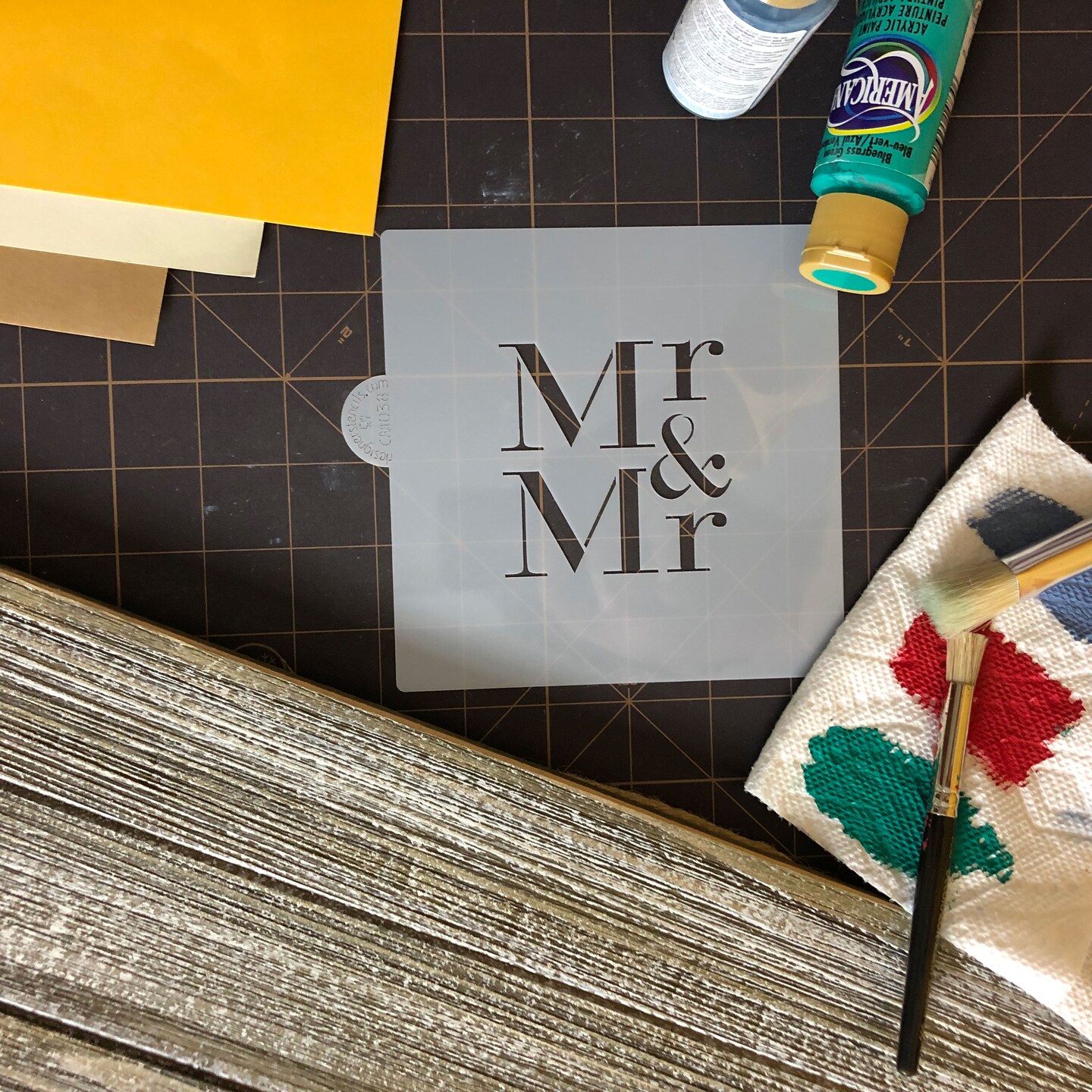 Mr & Mr Cookie & Craft Stencil | CM038 by Designer Stencils | Cookie Decorating Tools | Baking Stencils for Royal Icing, Airbrush, Dusting Powder | Craft Stencils for Canvas, Paper, Wood | Reusable Food Grade Stencil