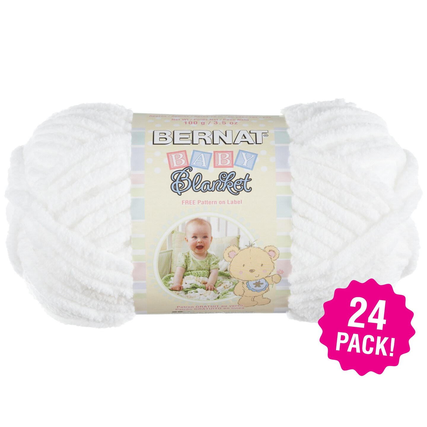 Multipack of 24 - Bernat Baby Blanket Yarn-White