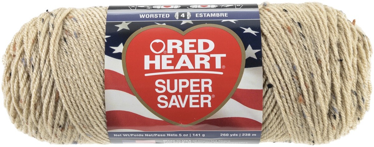 Red Heart Super Saver #4365 Coffee Fleck Yarn, 5 oz., 260 Yards