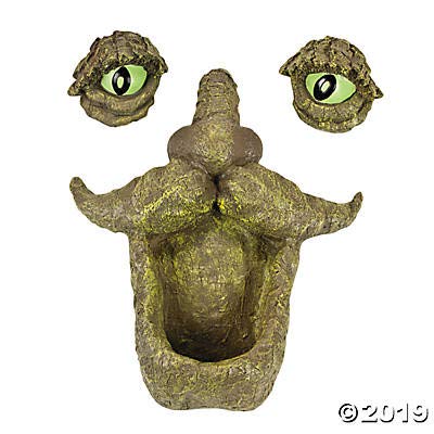 Tree Face Bird Feeder (Hand Painted) Fun Outdoor Decor Includes Glow in The Dark Eyes