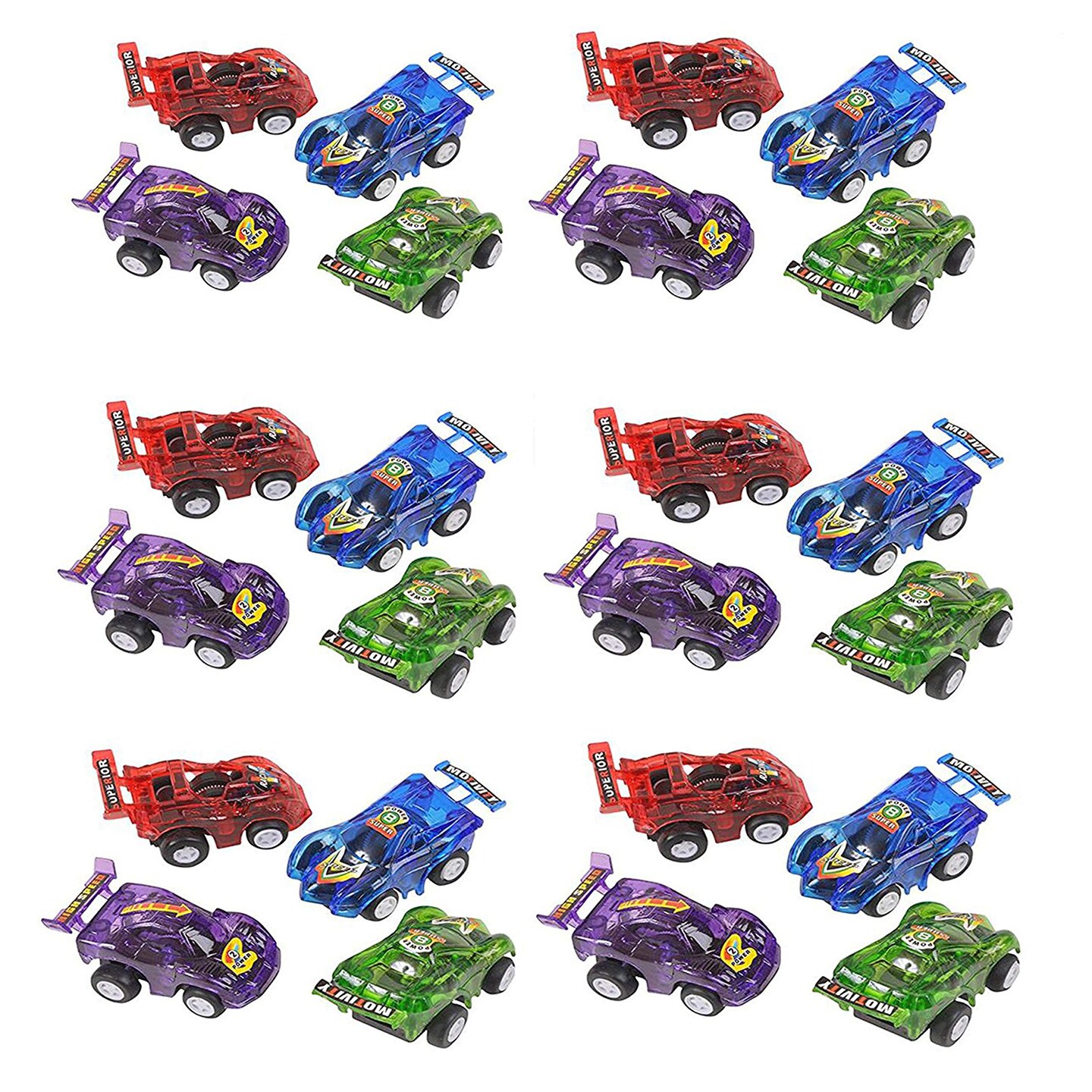 2.5&#x22; Party Pack Assorted Pull Back Racing Cars - 24 Pieces