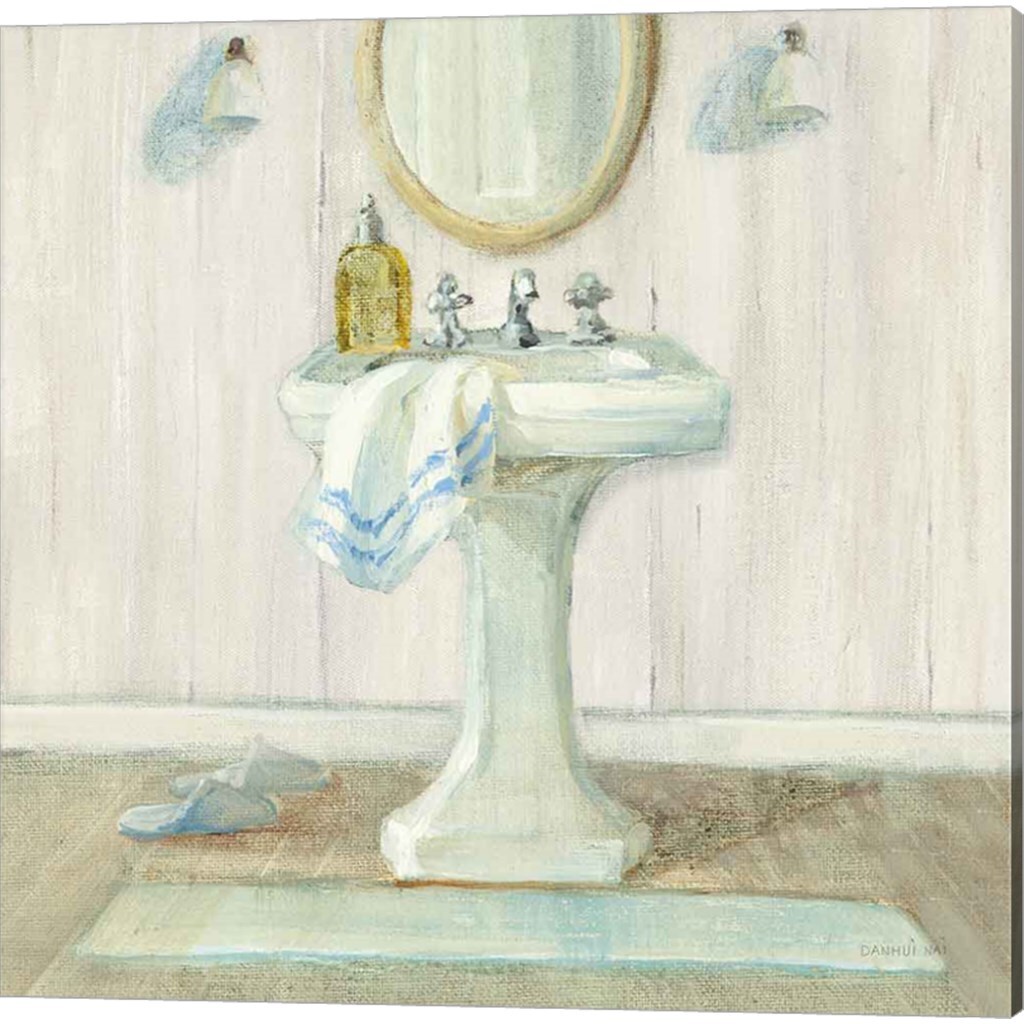 Farmhouse Sink & Bathtub by Danhui Nai 14" x 14" Canvas Wall Art (Set of 2)