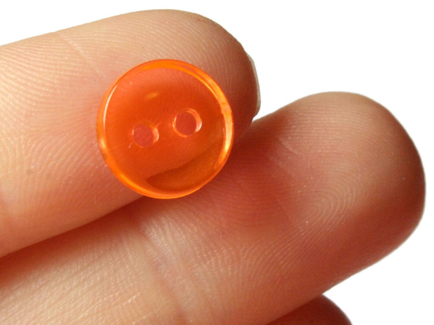 50 11mm Clear Pink Orange Flat Round Plastic Two Hole Buttons