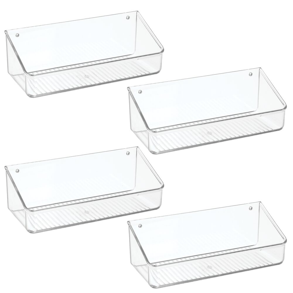 mDesign Wall Mount Plastic Home Storage Organizer Basket Bin