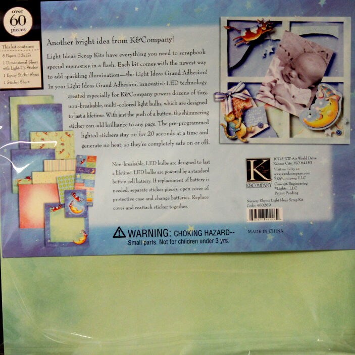 K &#x26; Company Nursery Rhyme Light Ideas 12 x 12  Scrapbook Pages Kit
