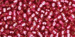 Toho 11/0 Round Japanese Seed Bead, TR11-2218, Silver Lined Mauve