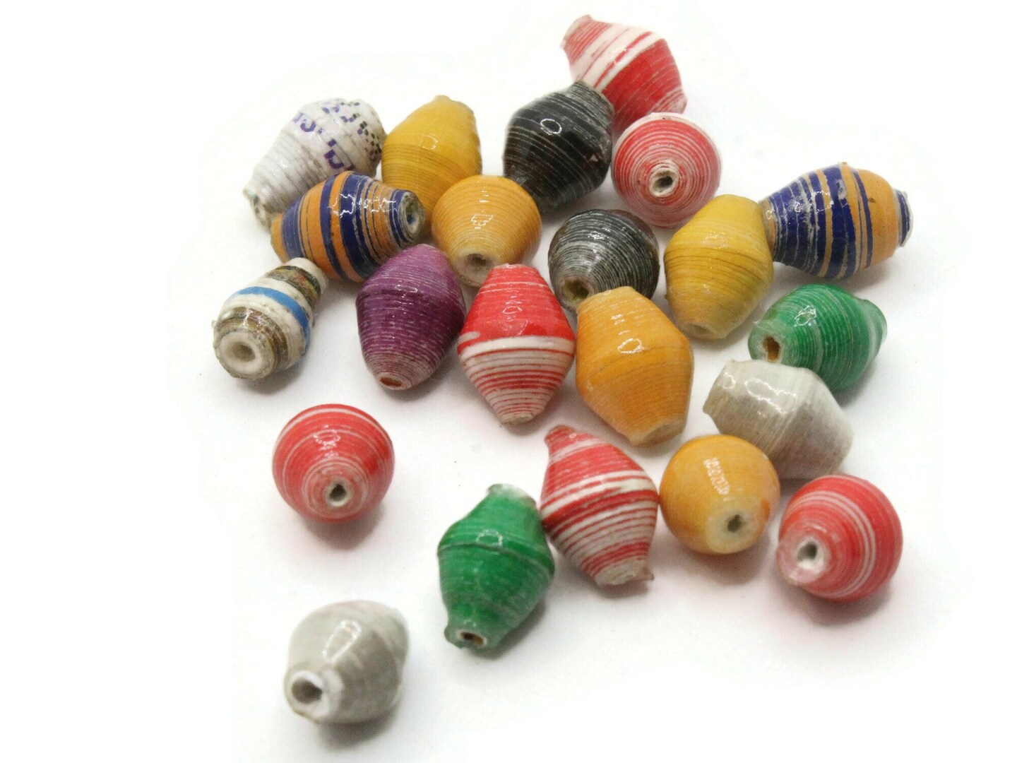 10 10mm Mixed Color Ugandan Paper Bicone Beads Michaels