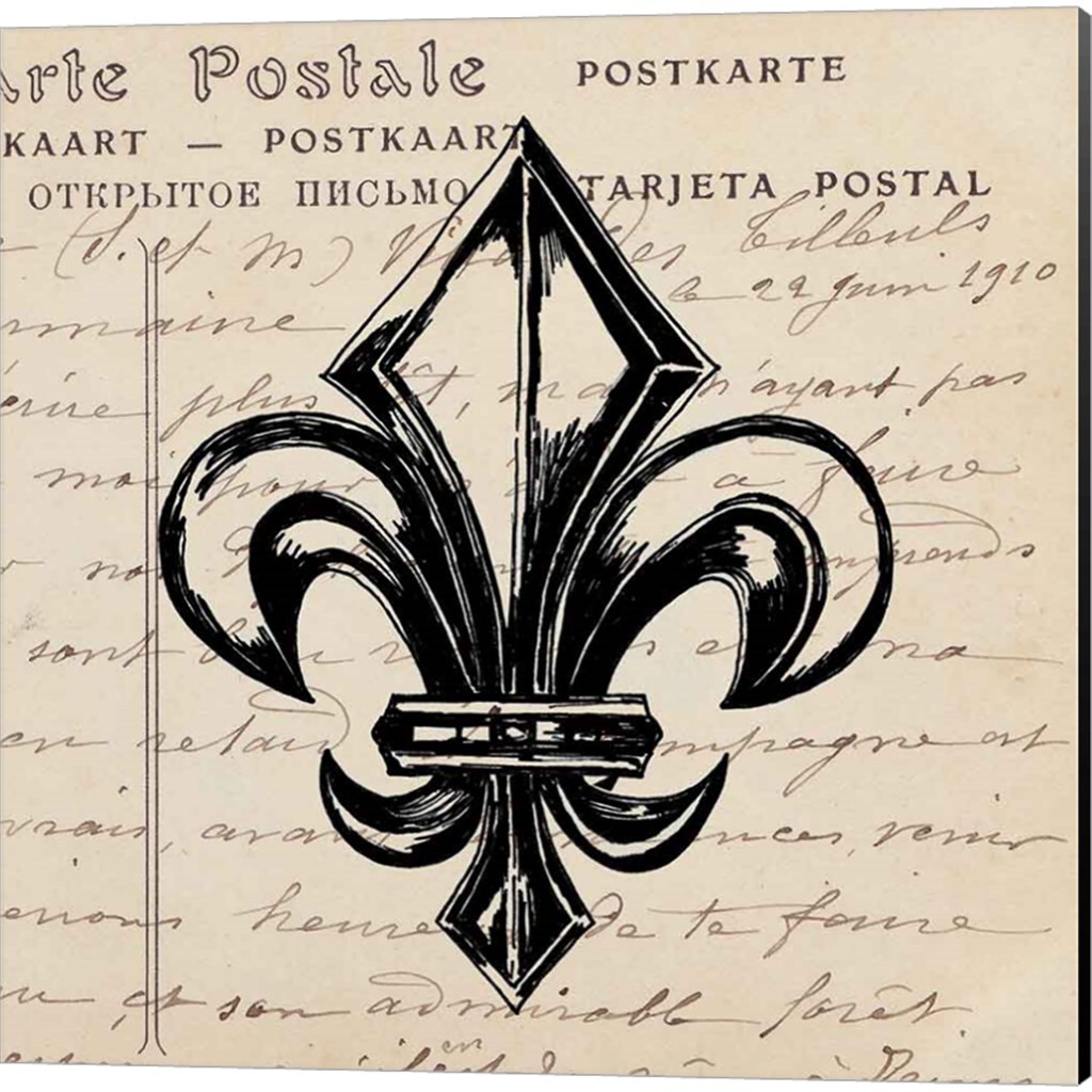 Fleur De Lis by Sabine Berg 14" x 14" Canvas Wall Art (Set of 2)