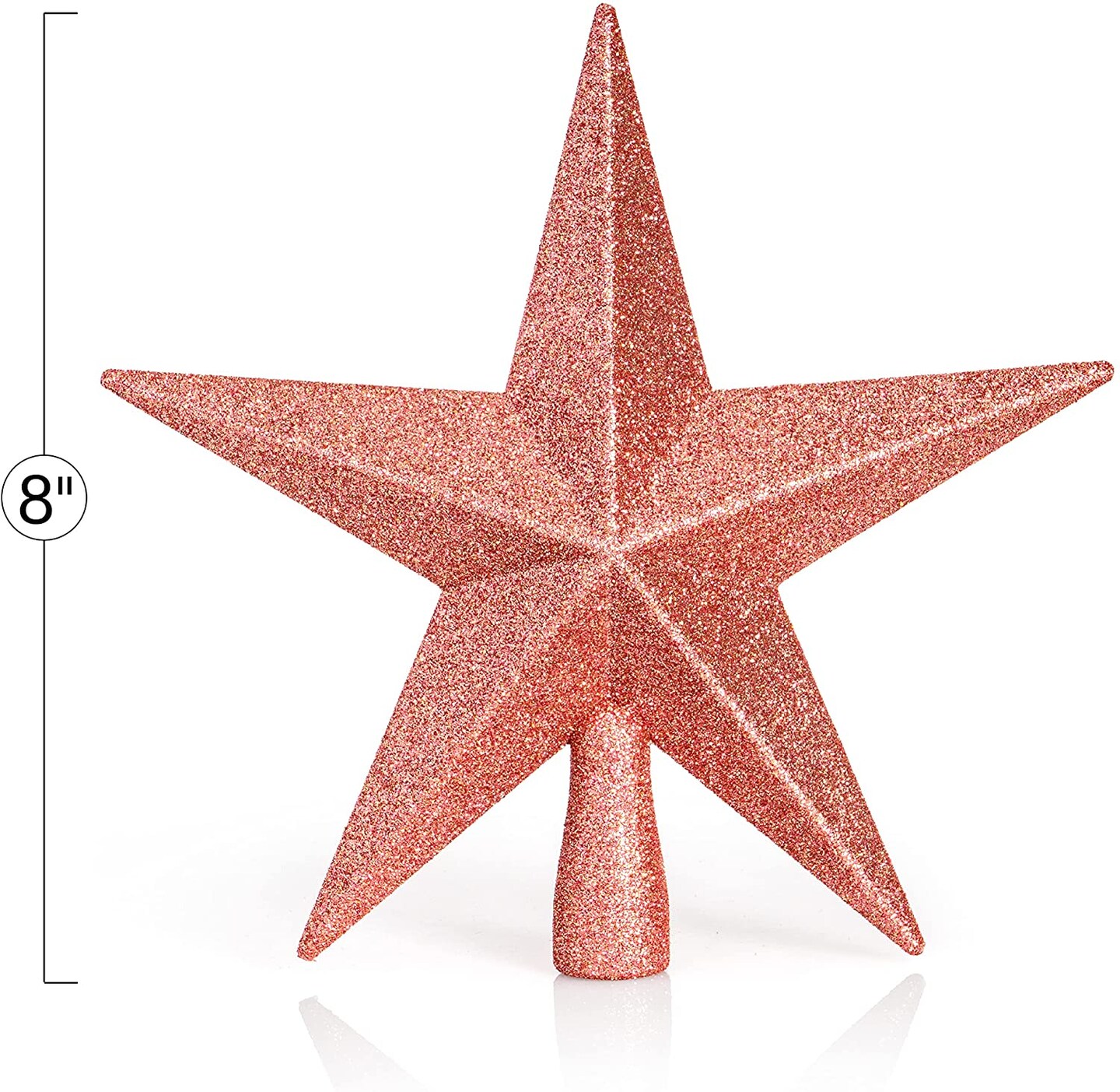 Ornativity Glitter Star Tree Topper - Christmas Rose Gold Decorative Holiday Bethlehem Star Ornament