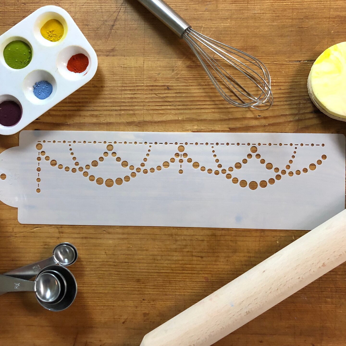 Pearl Swag Cake Stencil | C564 by Designer Stencils | Cake Decorating Tools | Baking Stencils for Royal Icing, Airbrush, Dusting Powder | Reusable Plastic Food Grade Stencil for Cakes | Easy to Use &#x26; Clean Cake Stencil